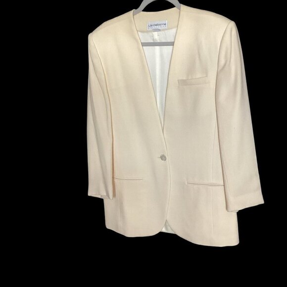 Liz Claiborne Collection NWOT Suit Jacket Ladies' Size 8 100% Wool Pale Yellow - Picture 1 of 4